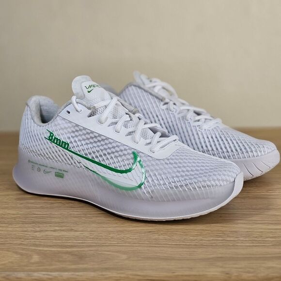 Nike Court Air Zoom Vapor 11 HC White Kelly Green Men's 7.5 Tennis SE DR6965-102 - Picture 9 of 16